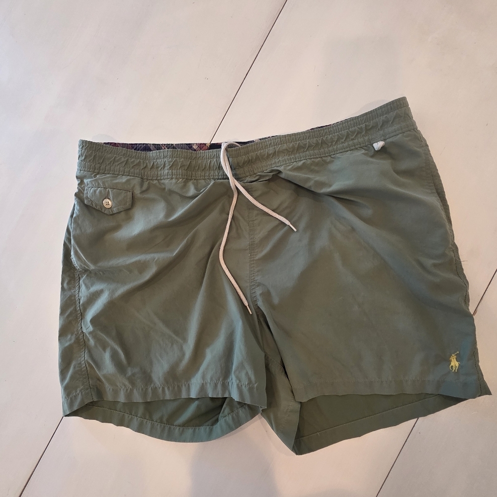Polo by Ralph Lauren Men's Olive Athletic Shorts.  With Pockets.